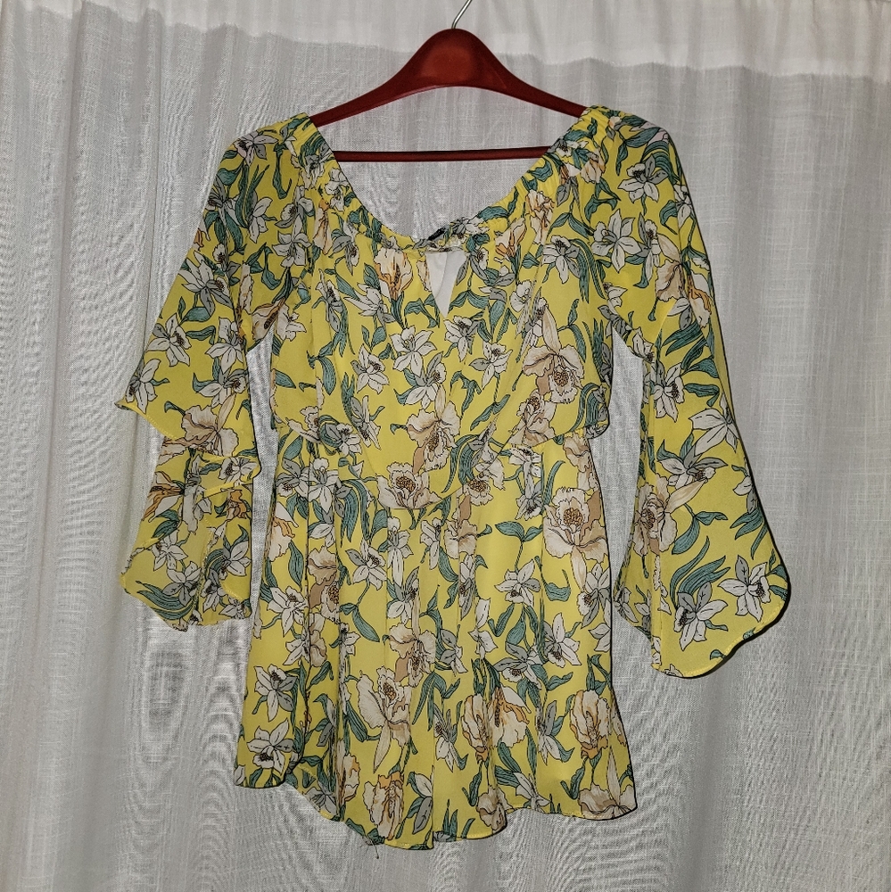 Floral Yellow Romper